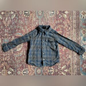 Volcom Blue Plaid Kids Button Down Shirt
